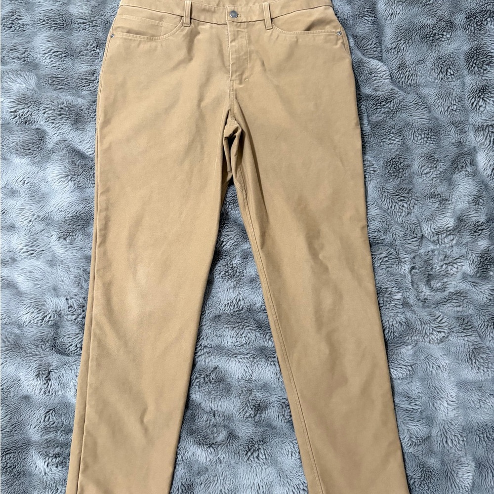 Lululemon ABC Classic Fit Pants 35x32 Khaki Tan 5 Pocket LM5AQJS